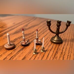 Vintage miniature dollhouse candle lot